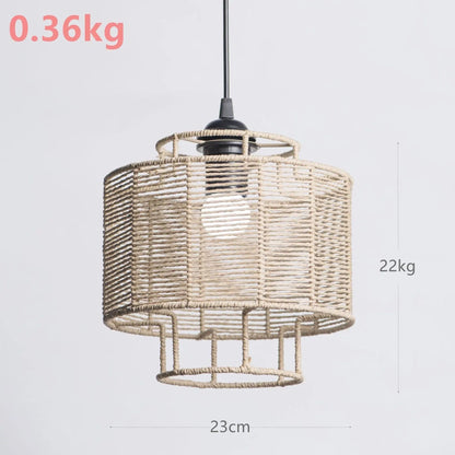 TerraGlow Woven Pendant Lamps – Handcrafted Paper String Shades XH22 159 by Simple Homes