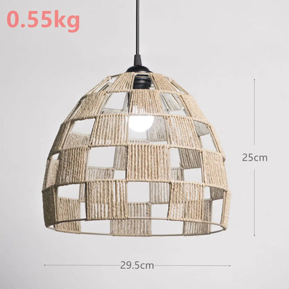 TerraGlow Woven Pendant Lamps – Handcrafted Paper String Shades XH22 160 by Simple Homes