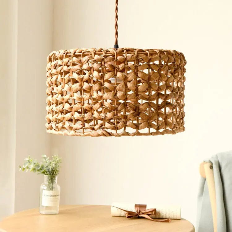 TerraWeave™ Bamboo Rattan Chandelier – Handwoven Pendant Light for Cozy Interiors Yellow by Simple Homes