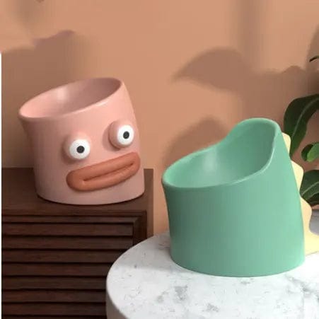 Tilted Dino Ceramic Bowl Little Dinosaur Big Eyes by Simple Homes
