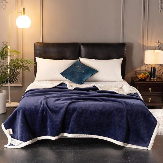 Ultra-Soft Double Fleece Blanket – Thick Coral Flannel for All-Season Comfort by Simple Homes