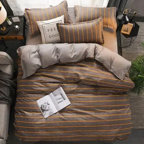 Urban Grid – 3 or 4-Piece Soft Cotton-Blend Bedding Set Orange / 2.2m by Simple Homes