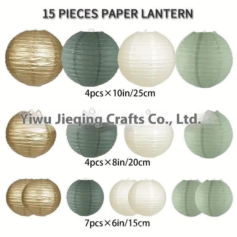 Verdant Bloom Paper Decor set-Lantern & Flowers Style 6 / 1 Set by Simple Homes