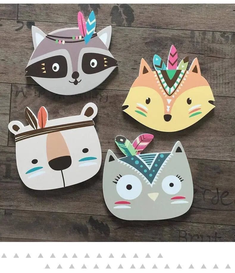 Whimsical Animal Wall Décor – Soft Cotton Heads for Kids' Rooms by Simple Homes