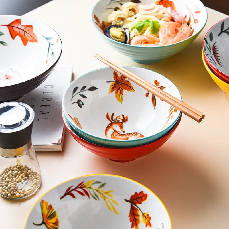 Whispering Woods Bowel set- Artisan Porcelain Collection Sika deer by Simple Homes