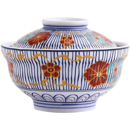 Whispers of Japan – Porcelain Stew Bowl with Lid by Simple Homes