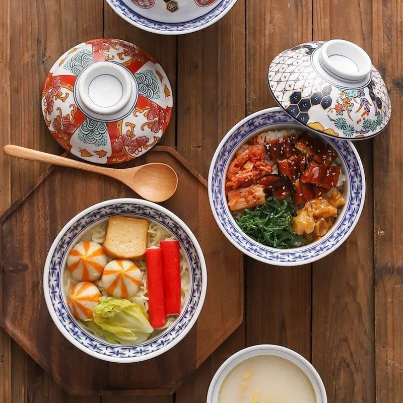 Whispers of Japan – Porcelain Stew Bowl with Lid by Simple Homes