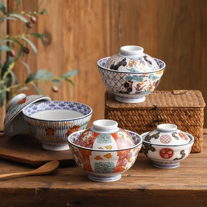 Whispers of Japan – Porcelain Stew Bowl with Lid by Simple Homes