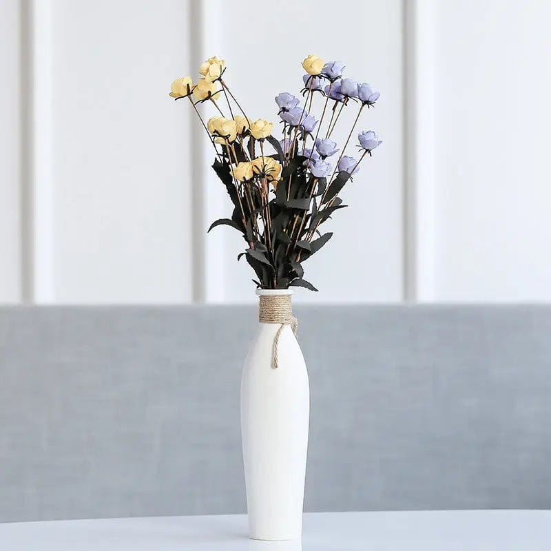 Willow Whisper Ceramic Vase Lan Ruo Da and String Rose by Simple Homes