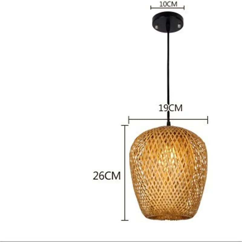 Woven Glow – Handcrafted Bamboo Pendant Light Wooden / B With 9W bulb by Simple Homes