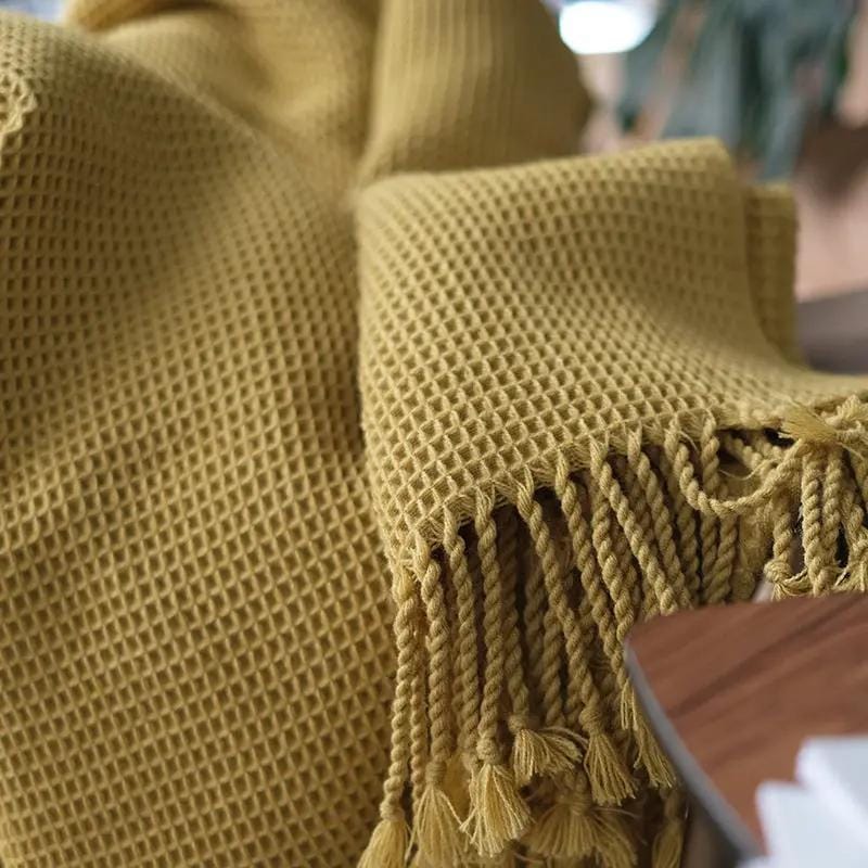 Woven Warmth – Lightweight Acrylic Throw Blanket by Simple Homes