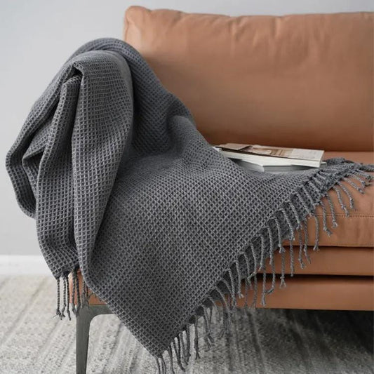 Woven Warmth – Lightweight Acrylic Throw Blanket by Simple Homes