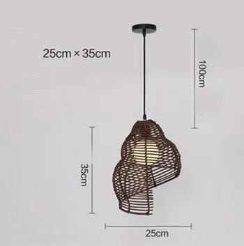 Woven Whisper™ Rattan Pendant Light Brown / 25x35cm by Simple Homes