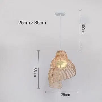 Woven Whisper™ Rattan Pendant Light Fujimoto / 25x35cm by Simple Homes
