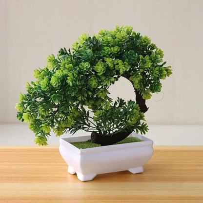 Zen-Style Artificial Bonsai Tree-Realistic Home Accent Fuchsia by Simple Homes