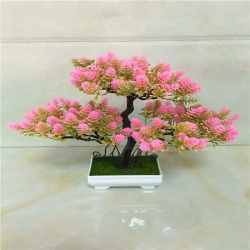 Zen-Style Artificial Bonsai Tree-Realistic Home Accent Pink by Simple Homes