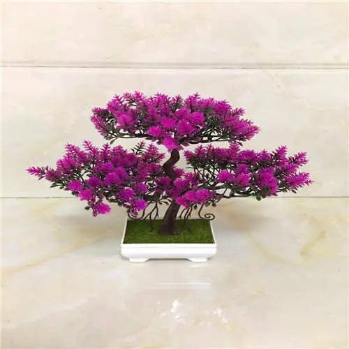 Zen-Style Artificial Bonsai Tree-Realistic Home Accent Rose Red by Simple Homes