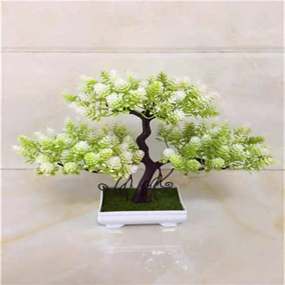 Zen-Style Artificial Bonsai Tree-Realistic Home Accent White by Simple Homes
