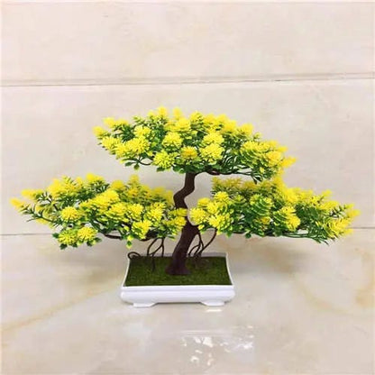Zen-Style Artificial Bonsai Tree-Realistic Home Accent Yellow by Simple Homes