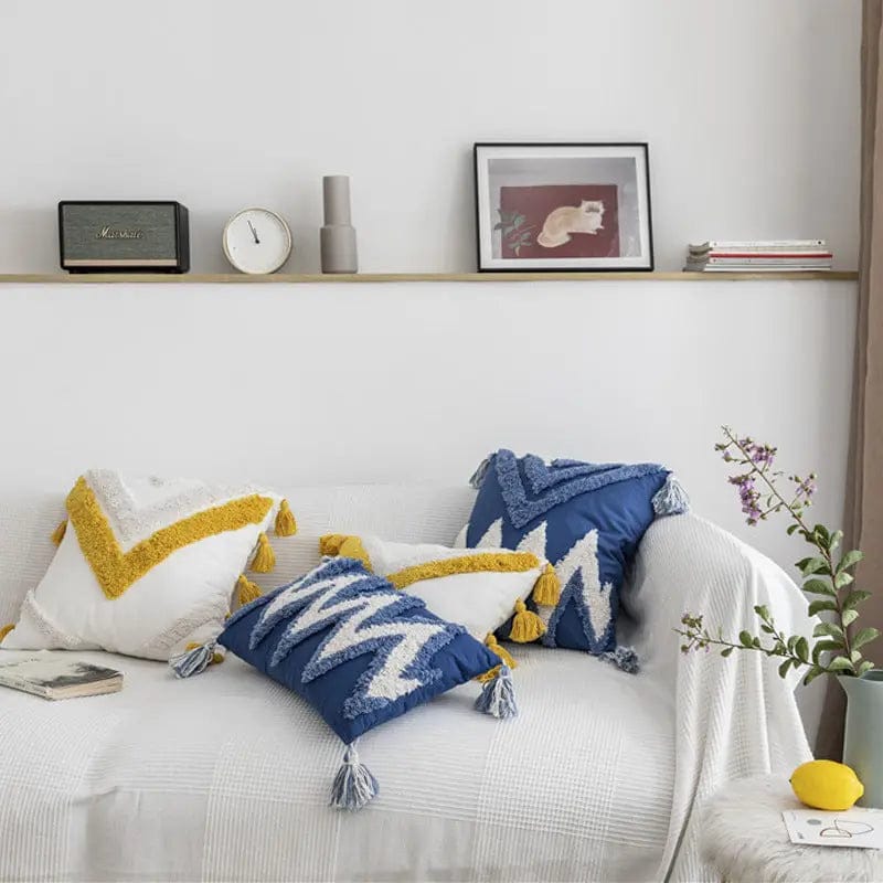 ZigZag Threads Embroidered Cotton Cushion Cover by Simple Homes